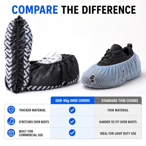 Innovative Haus Black Disposable Shoe Covers Non Slip Booties, XL, 50 Pack - style: 50 Pack