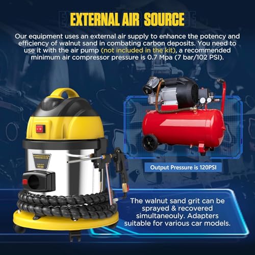 Walnut Blaster, Walnut Blaster Kit for Carbon Cleaning - size: 1200W Walnut Blaster