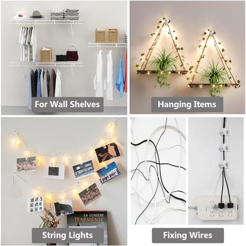 Down Wall Clips- 30 Sets Wire Shelf Brackets Loop -Closet Shelves Clips-Wire Shelf Back Wall Clip,Included Clips,Screws and Expansion Tubes ,Plastic,White,30 Sets (Pack of 1)