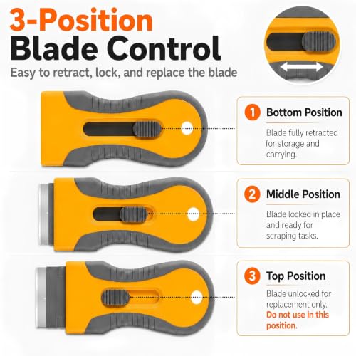 Razor Blade Scraper Tool, 2-Pack with 20 Replacement Blades, Window Scraper