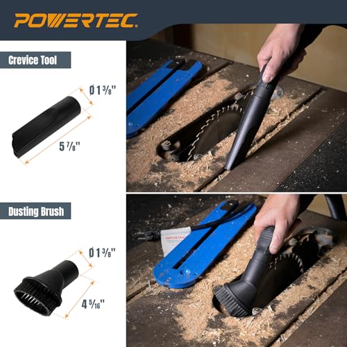 POWERTEC Shop Vacuum Attachment 5 Piece Kit for Wet Dry Vac with 2-1/4" Inlet, Shop Vac Accessories Kit for Workshop Cleaning and Car Detailing (70448)