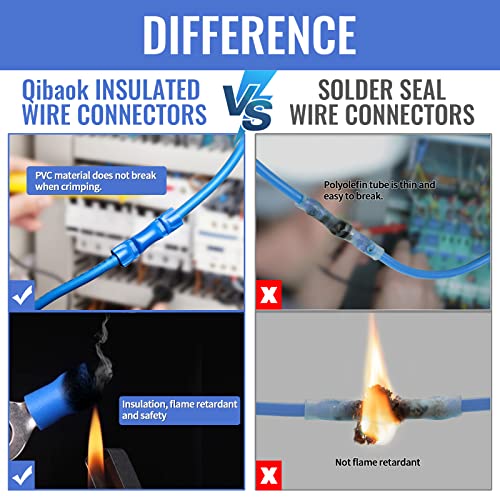 Qibaok 1500pcs Wire Connectors - Insulated Electrical Wire Terminals
