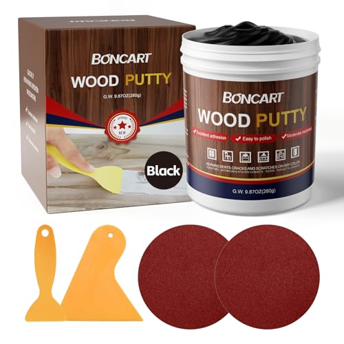 Boncart Wood Filler, 9.87 OZ Black Wood Putty - color: 9.87OZ Black