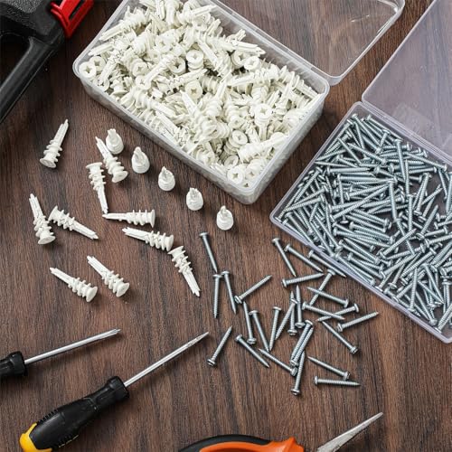 Glooglitter 400 Pcs #8 Self Drilling Drywall Anchors and Screws Kit - style: Expansion Anchor with Split
