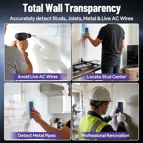 SUNMAY 7-in-1 Stud Finder Wall Scanner with Laser Level