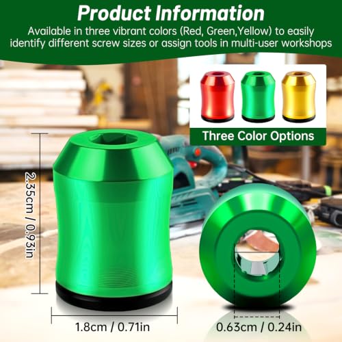 3Pcs Magnetic Drill Bit Holder,Strong Magnetic Screw Holder-(3 colors)