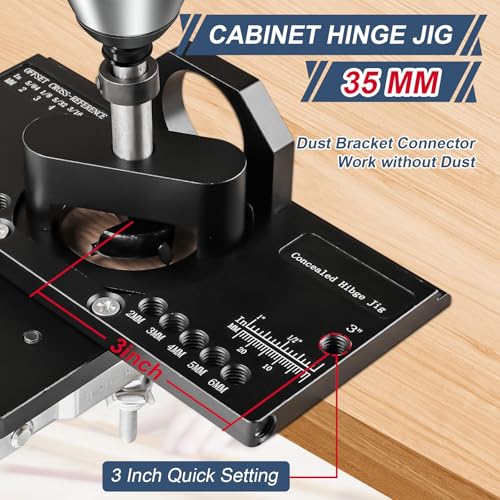 Cabinet Hinge Jig, 35mm Metal Concealed Hinge Jig with Dust Vacuum Adapter
