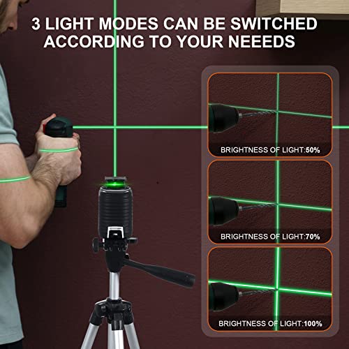 Firecore Laser Level 360 Self Leveling, 82 Ft Green 360° Cross Line Laser, 3 Brightness Adjustment, Pulse Mode, Magnetic Bracket, Carrying Pouch, for Picture Hanging Shelves Cabinets Home DIY Project - style: 360° Cross Line Laser