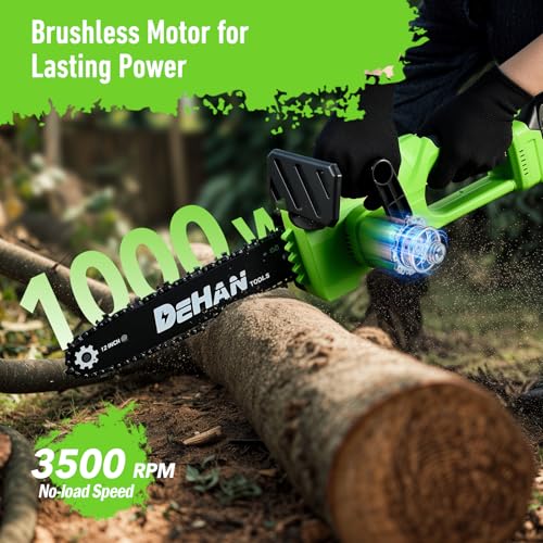 12" Brushless Cordless Mini Chainsaw, Battery Powered for Trimming - size: 12 inch Handheld