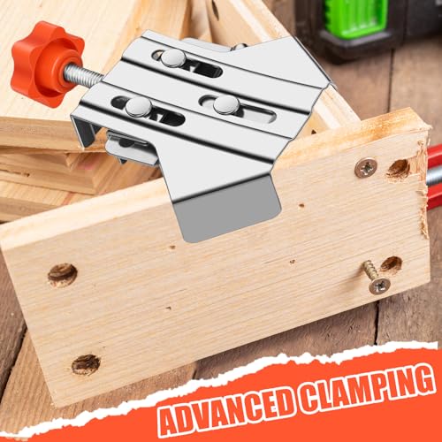 Hicarer 4 Pcs 90° Right Angle Clamp for Woodworking, Stainless Steel