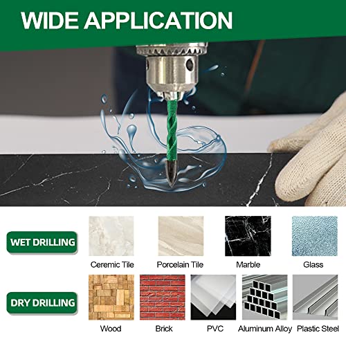 Masonry Diamond Drill Bit - 10pcs 3/16"-1/2" Concrete Hole Saw Set for Wood, Plastic, Brick, Ceramic Tile Etc, Carbide Tips, Quick Change Shank - size: 5/6/8/10/12mm*2, style: Quick Change Shank