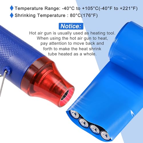 MECCANIXITY PVC Heat Shrink Tubing 50mm Dia 80mm Flat 33Ft Blue - color: Blue, size: 50mmx80mmx10m