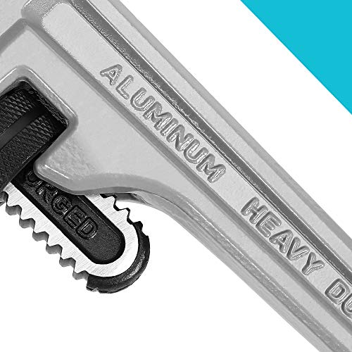 DURATECH 14-inch Aluminum Straight Pipe Wrench, Adjustable Plumbing Wrench - size: 14-inch, style: Straight