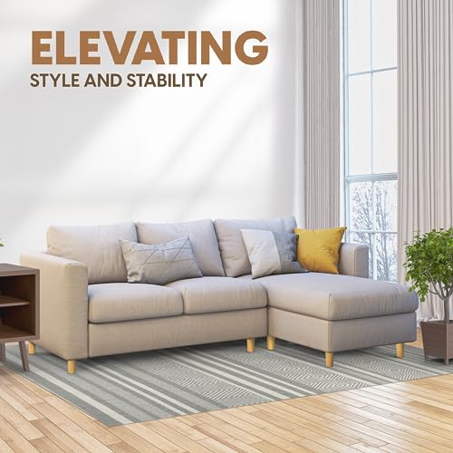 Yes4All 6 Inches Round Natural Solid Wood Furniture Legs Set of 4, Heavy Duty 800 Lbs Capacity Furniture Legs with Leveler, Replacement Legs for Furniture, Couch, Sofa, Dresser, Ottoman - color: Round Natural, size: 6 inch