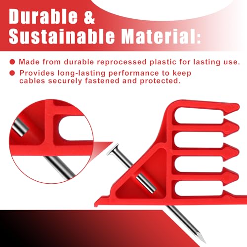 200 Pack Cable Stackers with Steel Nails, Multi-Cable Electrical Wire Clips