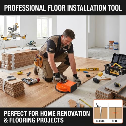 Heavy Duty Floor Gap Fixer Tool with 5pcs Sticky Pads, Vacuum Suction Cup Plank Puller for Laminate Hardwood Tile Flooring Repair