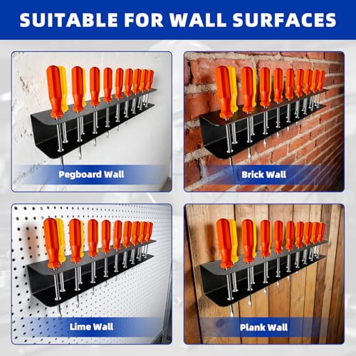 2Pack Screwdriver Organizer Wall Mounted, Heavy Duty Rustproof Tool Organiz