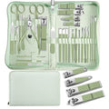 30 in 1 Manicure kit Personal Care Men's Accessories, Professional Nail Kit Pedicure Kit, Toe Nail Clippers for Men and Beauty Tools Portable Set, Travel Deluxe Beauty Tools Convenience Set(Green) - color: 30 in 1 Green