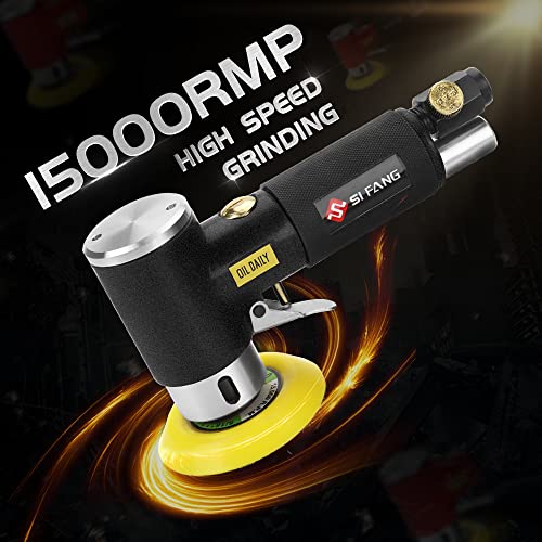 SI FANG Black 2" 3" Mini Orbital Air Sander & Polisher Kit for Auto Body Work - style: 2"3" Buffer Kit