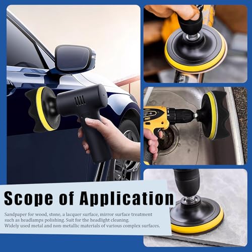 Glarks 31Pcs Car Headlight Restoration Kit, 3in Purple Silicon Carbide Sanding Discs & Buffing Sponge Pad Set with Disc Pad Holder for Cars, Trucks, SUVs