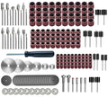 Tungsten Carbide Burr, Sanding Drums & Cutting Wheel Set, 195 Pcs - size: 195 Pcs