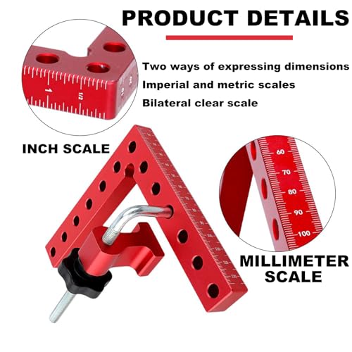 Corner Clamp for Woodworking,4pcs 5.5"x 5.5" Clamps Aluminum Alloy Positioning Squares Woodworking Tools,90 Degree Corner Clamps for Woodworking for DIY Cabinets,Picture Frames,Drawers