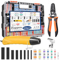 532Pcs Heat Gun for Shrink Tubing, Solder Seal Wire Connectors & Heat Shrink Tubing Kit, 26-6 AWG Waterproof Heat Shrink Wire Connectors with Mini Heat Gun for Marine Electrical - size: 532Pcs