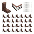 30PCS 90 Degree L Shape Metal Corner Brackets Brown Plastic Cover Right Angle Brace for Shelf Cabinet Chair Furniture, 1.1x1.1x0.7 with Screws - size: Brown