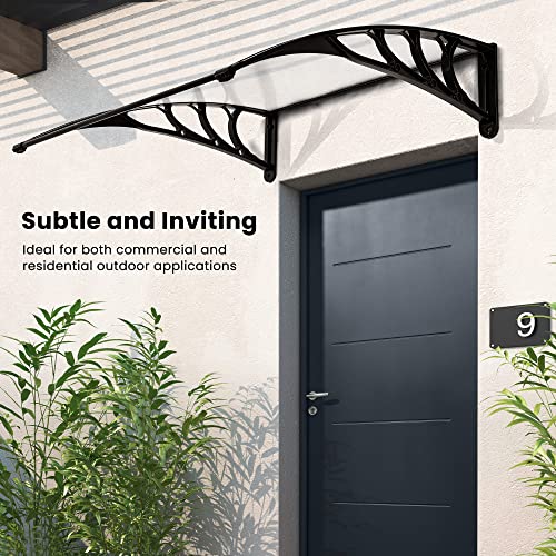 VIVOHOME Polycarbonate Window Door Awning Transparent 38 Inch x 40 Inch - color: Transparent, size: 38 Inch x 40 Inch