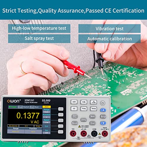 OWON XDM1241 Digital Multimeter,3.5in Desktop Multimeters, 55000 Counts LCD True RMS Temperature Tester Meter - style: XDM1241