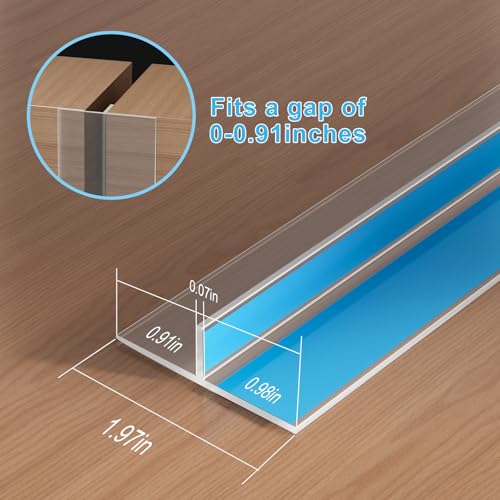 Door Seal Weather Stripping for Door Frame- 16.5' x 1.97" Clear - size: 1.97" W x 16.5'L x 0.6"T