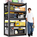 71"H Heavy Duty Garage Shelving - 1900 LBS Capacity 5-Tier Metal Storage Shelves, 71"H x 28"W x 12"D Adjustable Steel Utility Rack, Compact Storage Shelf for Pantry, Closet, Basement, Shed - Black - size: MDF/28"Wx12"Dx71"H