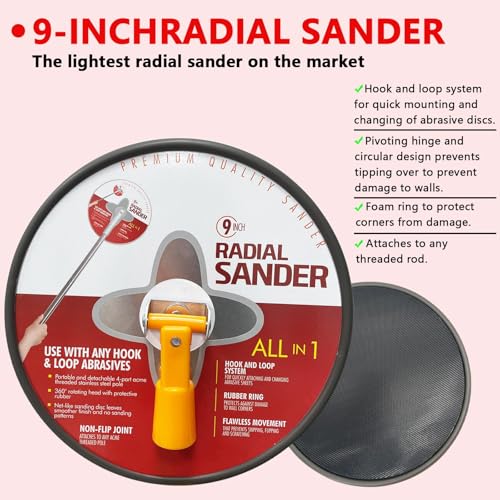 Drywall Sander 9 Inch Radial Round Sander Paper 30pcs - size: 9'' Drywall Sander B Set