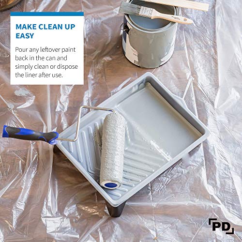 PD 9 Inch Paint Tray Liners, 10-Pack, Disposable, White Plastic - color: Liner (White) – 10 Pack, size: 9-inch
