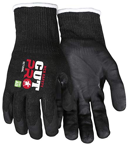 MCR Safety 92735NS Cut Pro 15 Gauge HyperMax/Steel Work Glove, Cut Protection, Nitrile Coated Palm & Fingertips, Thumb Crotch, Touchscreen Friendly, Small - size: Small