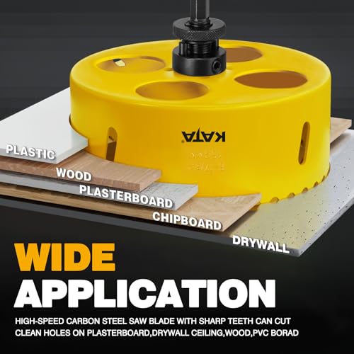 KATA 6.25" Hole Saw for Recessed Lights with Clear Soft Silicone Dust Bowl | 6-1/4 In Hole Cutter for Cleaner Ceiling and Drywall Openings When Installing Recessed Lights, Can Lights, Speakers and Vents - color: 6-1/4 Inch
