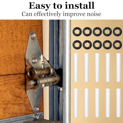 10 Sets Garage Door Hinge Quiet Roller Sleeves, Roller Door Rollers Shaft Nuts Sleeves Garage Doors Quiet Hinge Sleeve Shaft Gaskets 11mm Id 80mm Length Rollers Shafts Nuts Bearing Gaskets for Cars RV
