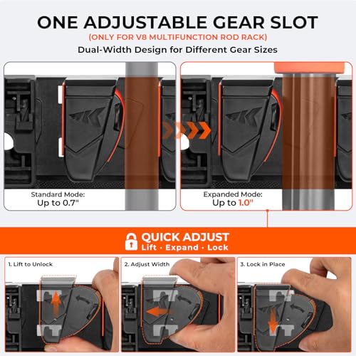 KastKing GravityLock V8 Fishing Rod Holder with Line Spooler, Holds 8 Rods - color: V8 1-pack (store 8 combos with line spooler)
