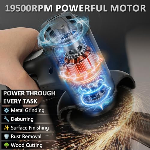 16.8V Mini Angle Grinder Cordless with 2 X 2Ah Battery & 20 Discs, 3 inch