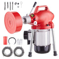 VEVOR Drain Cleaner Machine 120FT x 5/8 Inch, 370W Electric Sewer Snake Auger Manual Feed - with 2 Sectional Steel Cables(120' x 5/8" and 23' x 3/8"), 7 Cutters and CW/CCW Control for 1.6" to 4" Pipes - style: 120Ft x 5/8Inch & 7 Cutters