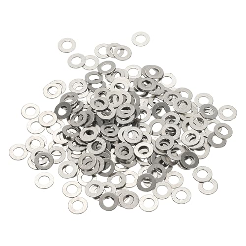 Flat Washers, 304 Stainless Steel Hardware Assorted Washer, 6 x 3 x 0.5 mm Fit for Bolts Screws Industrial Use (300 Pack, Silver) - size: 6 x 3 x 0.5 mm