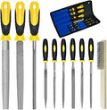 Steel File, Metal File, Half-Round/Round Files and 6 Pcs Needle Files - color: Black-10pcs