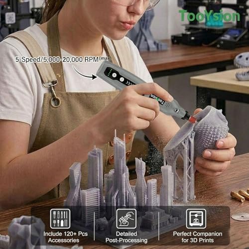 Mini Cordless Rotary Tool,49 PCS Accessories and USB C Charging, rechargeable battery pack rotary tool kit,5-speed for polishing,cutting, Diy Crafts (Gray - CordlessRotary Tool Kit-49pcs)