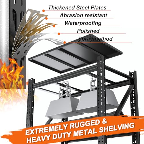 31.5''W Heavy Duty Storage Shelves, 2500LBS Metal Garage Shelving Units, 4 Tier Adjustable Large Industrial Shelves for Warehouse Workshop Basement (31.5''W x 13.8''D x 73.2''H) - size: 73.2"H x 31.5"W x 13.8"D