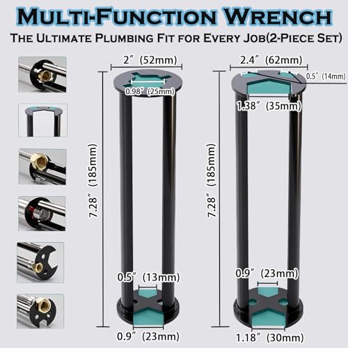 Multifunctional Sink Wrench with Black Nitrile Gloves Set, Carbon Steel Basin Wrench, Sink Wrench Tool for Under Sink Tight Spaces, Faucet Installation & Plumbing Repair Tool Kit