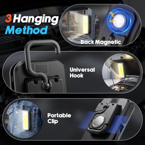 2-Pack LED Rechargeable Work Light with Flexible Gooseneck Light