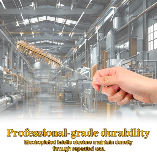 16Pcs Stainless Steel Brass Wire Tube Brushes Set, 12 Inch Long Round Wire Pipe Cleaner for Deep Pipes Auto Parts Engine Parts, 8 Sizes(1/4"-1" Sizes)