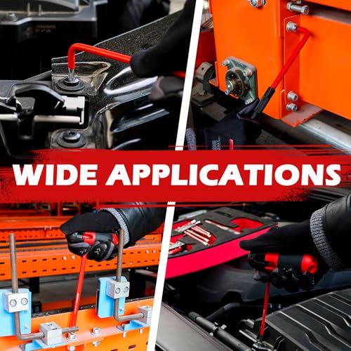 SEDY 30-Piece Long Arm Ball End L-Hex & Torx Key Set with Grip Handle, Ultimate Hex Key Wrench Set with T-Handle and Extension Bars, SAE 1/16" to 3/8", Metric 1.5mm to 10mm, Torx T10 to T50 - style: 30-Piece Set (with T-Handle)