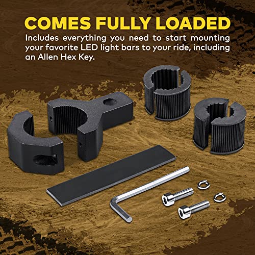 LAMPHUS Light Bar Mounting Bracket Clamp for ATV UTV Roll Cage Bull Bar - size: 1 Pack, style: Vertical Bar