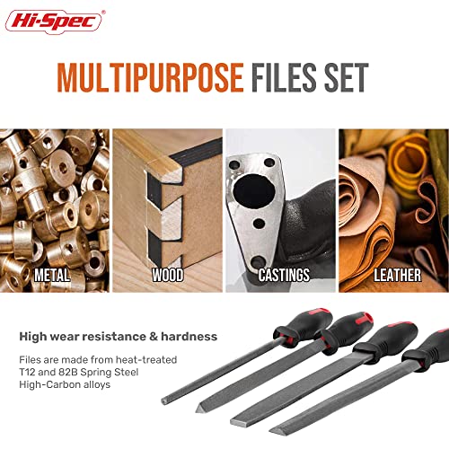 Hi-Spec Metal Hand & Needle Files Tool Kit Half Round Wood and Crafts - size: 18 pieces